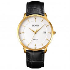 Skmei 1801LGDWT Gold-White Leather