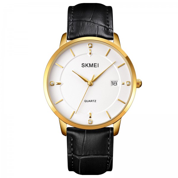 Skmei 1801LGDWT Gold-White Leather - 3590650