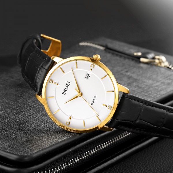 Skmei 1801LGDWT Gold-White Leather - 3590650 Skmei 1801LGDWT Gold-White Leather - 3590650
