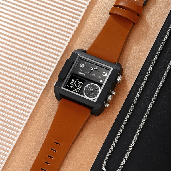 Skmei 2020BKBKBN Black-Broun-Black - 3590730