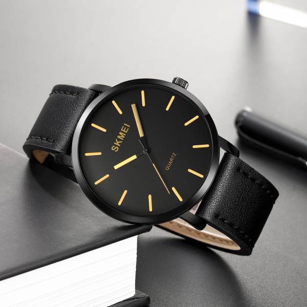 Skmei 1984LGD Gold-leather belt - 3591150