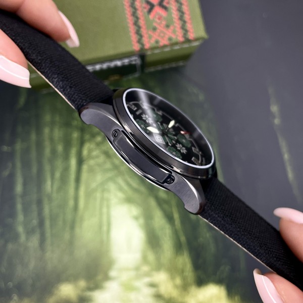 Awarder Embroidery Black-Green Black Battery 10ATM - 1202-0009-29