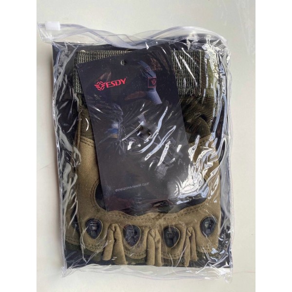 Рукавиці захисні тактичні. Безпалі. ESDY. Олива - 3591951 Рукавиці захисні тактичні. Безпалі. ESDY. Олива - 3591951