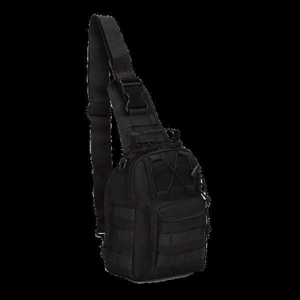 Сумка тактическая плечевая EDC. 7 л. Черная - 3591901