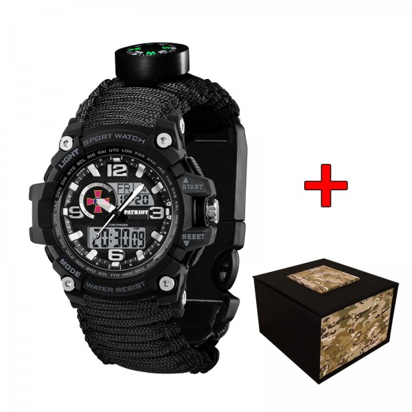 Patriot 012BKSU ЗСУ Чорні Паракордовий ремінець Black + Коробка - 1201-0317-30