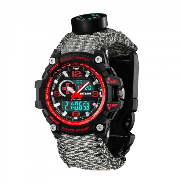 Patriot 012BKRDSU ЗСУ Чорні з червоним Паракордовий ремінець ACU + Коробка - 1201-0309-30 Patriot 012BKRDSU ЗСУ Чорні з червоним Паракордовий ремінець ACU + Коробка - 1201-0309-30