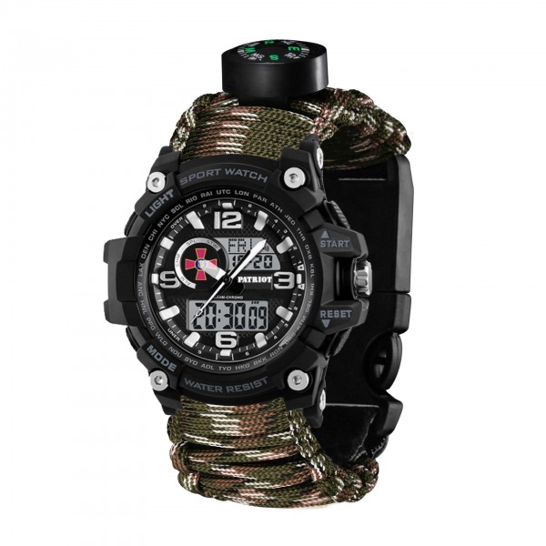 Patriot 012BKSU ЗСУ Чорні Паракордовий ремінець Camo Green + Коробка - 1201-0318-30 Patriot 012BKSU ЗСУ Чорні Паракордовий ремінець Camo Green + Коробка - 1201-0318-30