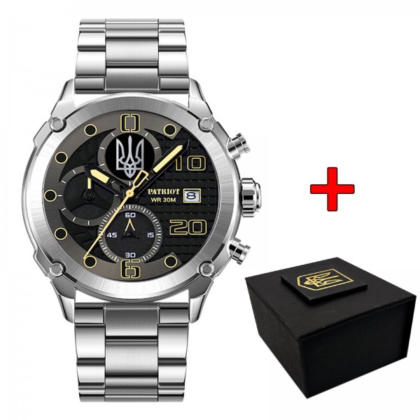 Patriot 016 Тризуб срібло Silver-Black Steel - 1201-0387-30