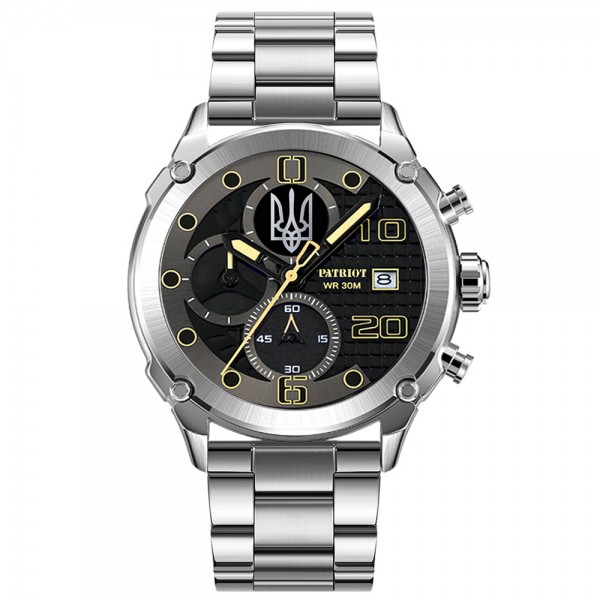 Patriot 016 Тризуб срібло Silver-Black Steel - 1201-0387-30 Patriot 016 Тризуб срібло Silver-Black Steel - 1201-0387-30