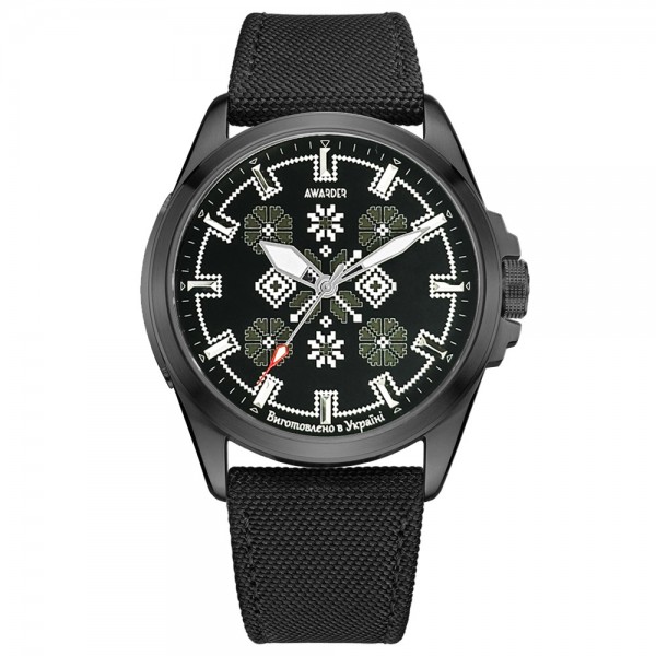 Awarder Embroidery Black-Army Green Black Battery 10ATM - 1202-0011-29