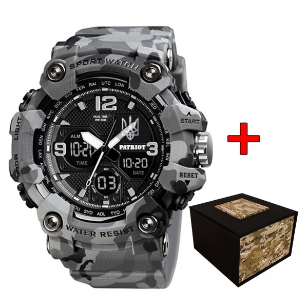 Patriot 006CMGYUASI Тризуб срібло Сірий камуфляж + Коробка. - 1201-0290-30