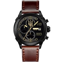 Patriot 016BKBR Тризуб золото Чорні Кор. ремінець + Коробка