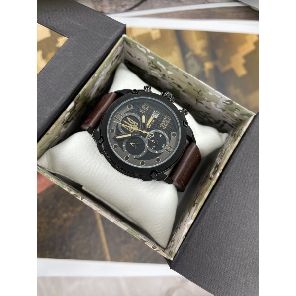 Patriot 016BKBR Тризуб золото Чорні Кор. ремінець + Коробка - 1201-0300-30 Patriot 016BKBR Тризуб золото Чорні Кор. ремінець + Коробка - 1201-0300-30