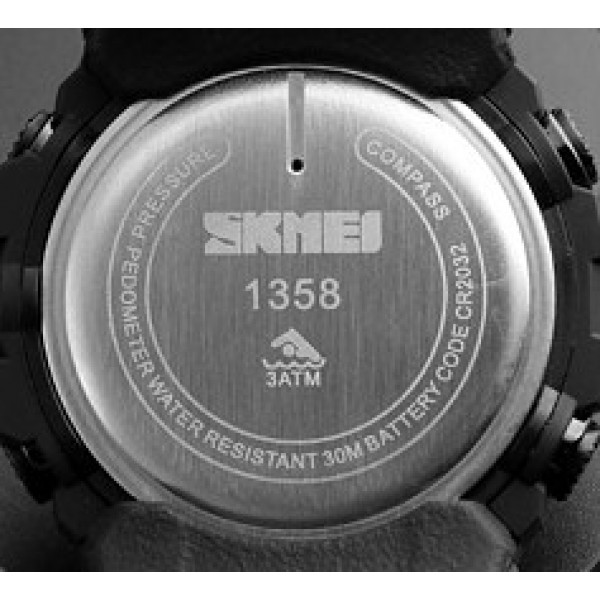 Skmei 1358 Black Smart Watch Compass - 3590042 Skmei 1358 Black Smart Watch Compass - 3590042