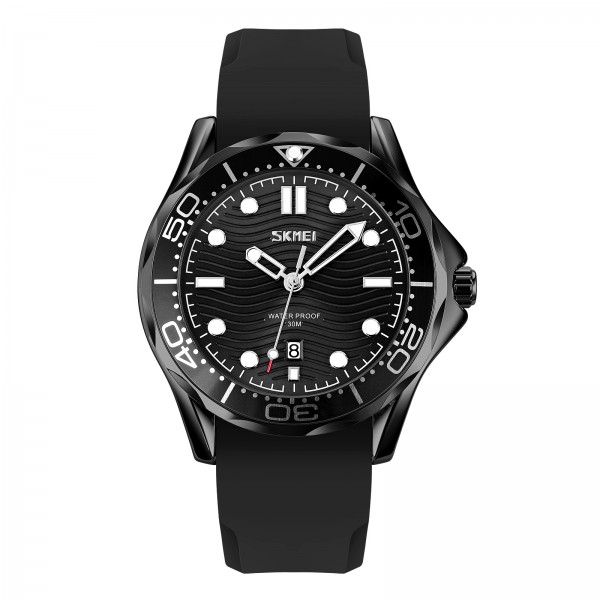 Skmei 9276PBKBK Black-Black Silicone Strap - 3590552