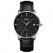 Skmei 1801LSIBK Silver-Black Leather