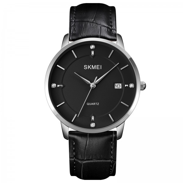 Skmei 1801LSIBK Silver-Black Leather - 3590652
