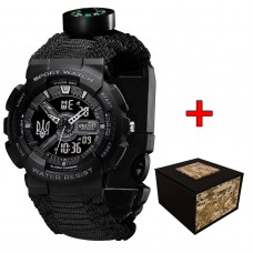 Awarder 005P Тризуб срібло Black + Паракордовий ремінець Black