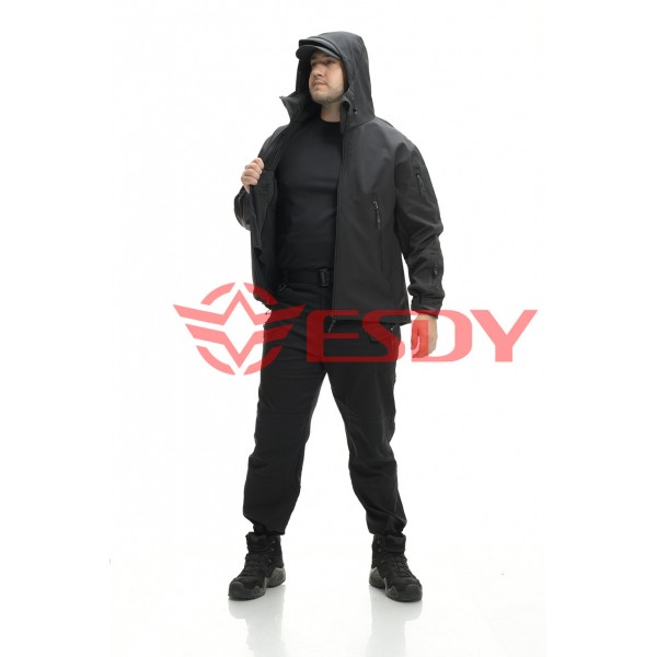 Куртка ESDY Softshell софтшелл, тактична Чорна - 3591923