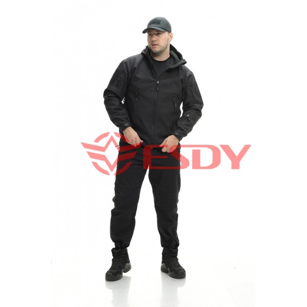 Куртка ESDY Softshell софтшелл, тактична Чорна - 3591923