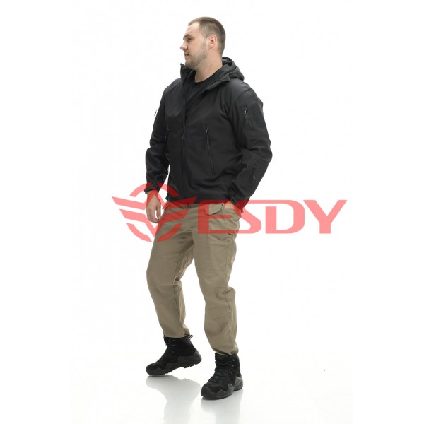 Куртка ESDY Softshell софтшелл, тактична Чорна - 3591923