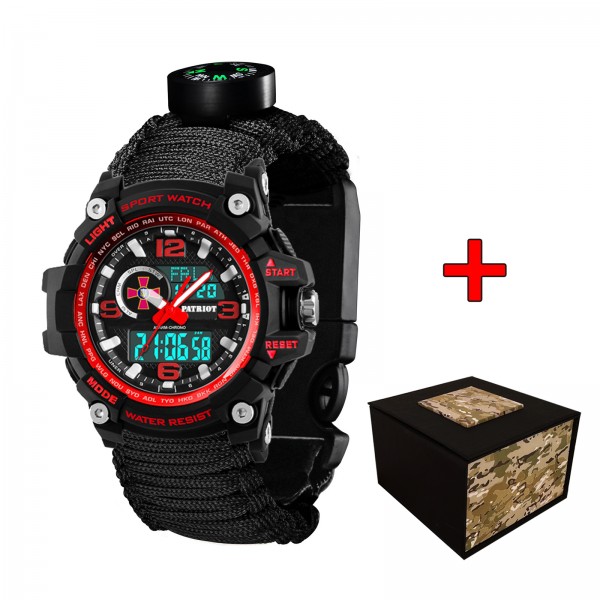 Patriot 012BKRDSU ЗСУ Чорні з червоним Паракордовий ремінець Black + Коробка - 1201-0311-30