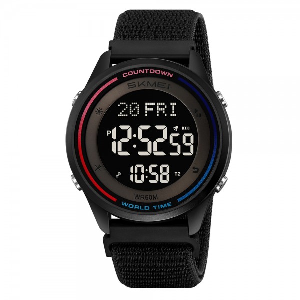 Skmei 2412NBK Black Nylon - 3591553