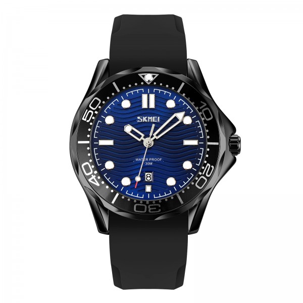Skmei 9276PBKBU Black-Blue Silicone Strap - 3590583