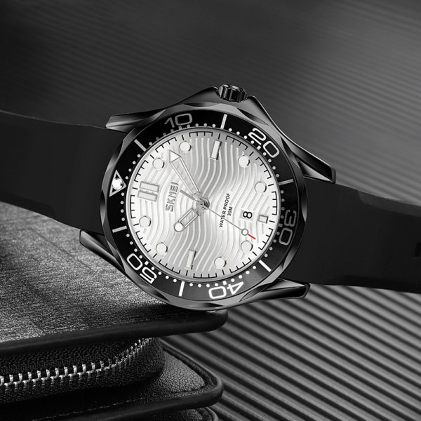 Skmei 9276PBKSI Black-Silver Silicone strap SALE - 3590613