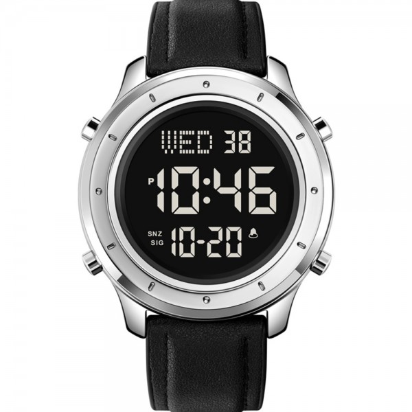 Skmei 1864LSIBK Silver-Black Leather - 3590883