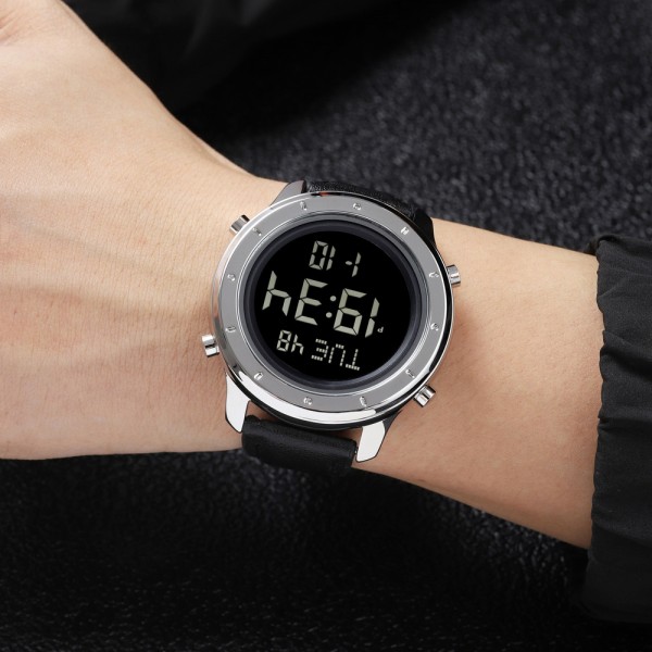 Skmei 1864LSIBK Silver-Black Leather - 3590883