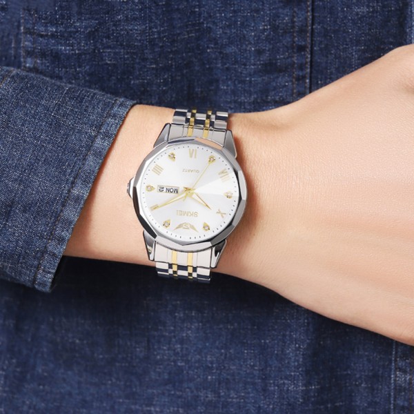 Skmei 2291TGDWT Silver-Gold-White - 3591323 Skmei 2291TGDWT Silver-Gold-White - 3591323