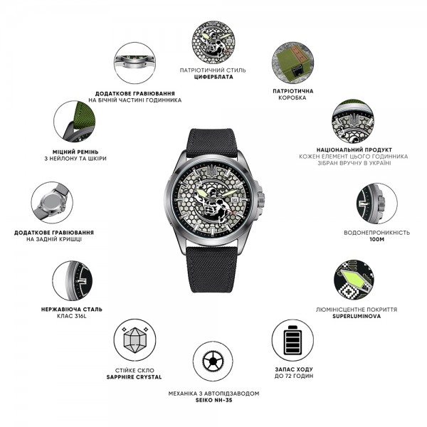 Awarder Cossack Black-Black Automatic 10ATM - 1202-0037-29