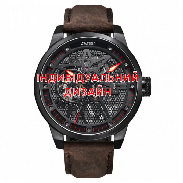 Awarder 058 Black-Red Leather Індивідуальний дизайн - 1202-0274-29