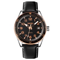 Skmei 9232LRGBK Rose-Gold Black Leather SALE