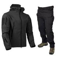 Костюм ESDY Softshell софтшелл, тактический. Черный XL