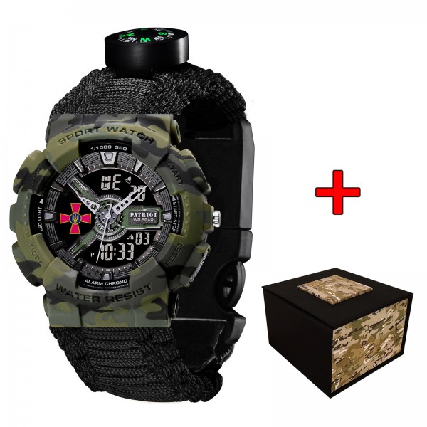 Patriot 005CMGRSU ЗСУ Зелений камуфляж Паракордовий ремінець Black + Коробка - 1201-0335-30