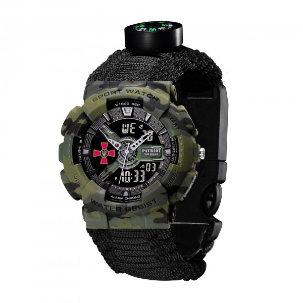 Patriot 005CMGRSU ЗСУ Зелений камуфляж Паракордовий ремінець Black + Коробка - 1201-0335-30 Patriot 005CMGRSU ЗСУ Зелений камуфляж Паракордовий ремінець Black + Коробка - 1201-0335-30