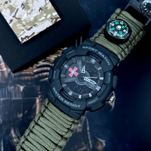 Patriot 005BKSU ЗСУ Чорні Паракордовий ремінець Army Green + Коробка - 1201-0322-30