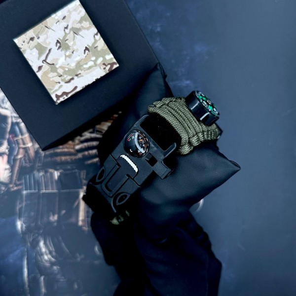 Patriot 005BKSU ЗСУ Чорні Паракордовий ремінець Army Green + Коробка - 1201-0322-30
