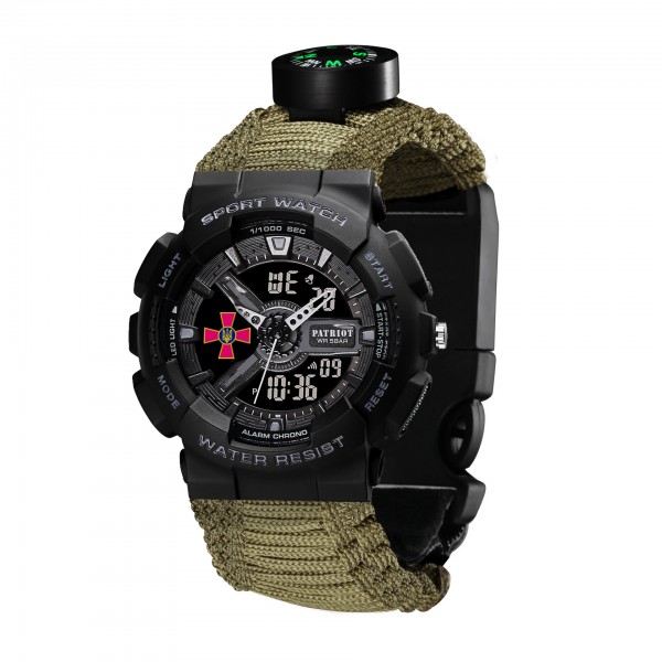 Patriot 005BKSU ЗСУ Чорні Паракордовий ремінець Army Green + Коробка - 1201-0322-30