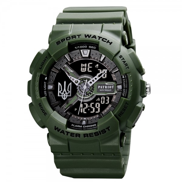 Patriot 005 Тризуб срібло Army Green + Коробка - 1201-0423-30