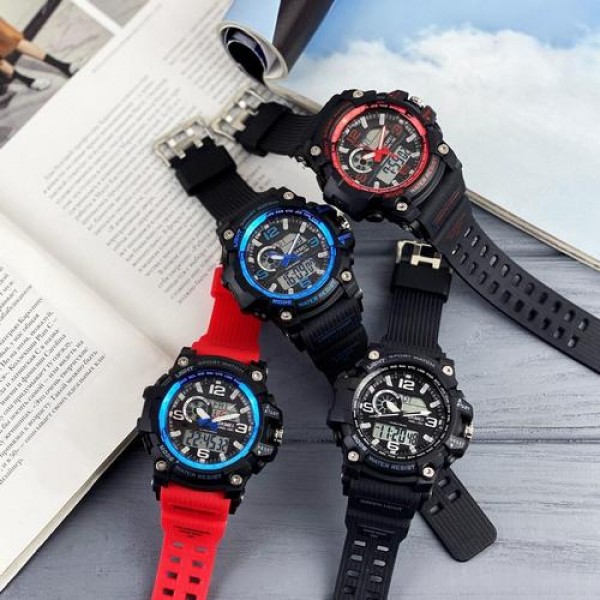 Skmei 1283 Black-Blue-Red Wristband - 3590034 Skmei 1283 Black-Blue-Red Wristband - 3590034