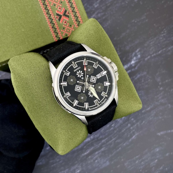 Awarder Embroidery Silver-Army Green Black Automatic 10ATM - 1202-0006-29