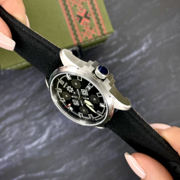 Awarder Embroidery Silver-Army Green Black Automatic 10ATM - 1202-0006-29
