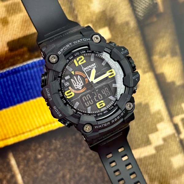 Patriot 002BKUASI Тризуб срібло Чорні + Коробка - 1201-0078-30