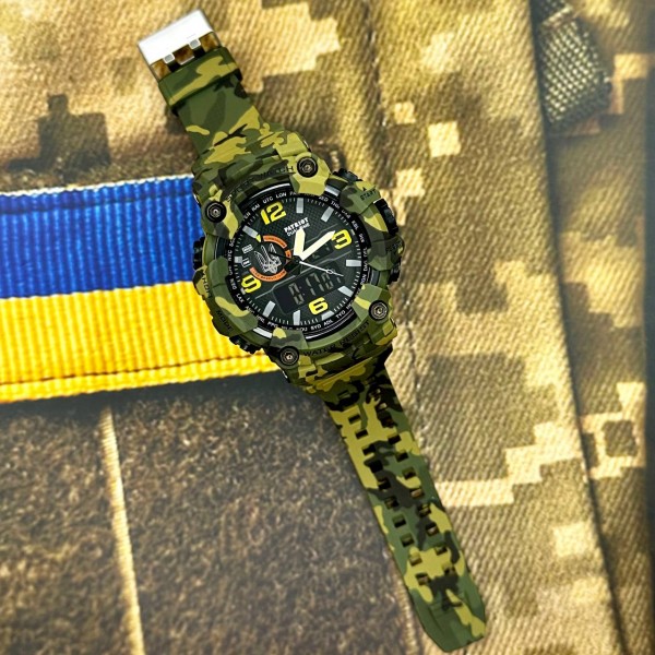 Patriot 002CMGRUASI Тризуб срібло Зелений камуфляж + Коробка. - 1201-0077-30