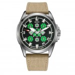 Awarder Embroidery Silver-Green Khaki Battery 10ATM