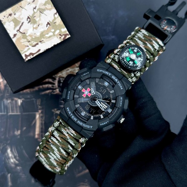 Patriot 005BKSU ЗСУ Чорні Паракордовий ремінець Camo Green+ Коробка. - 1201-0324-30 Patriot 005BKSU ЗСУ Чорні Паракордовий ремінець Camo Green+ Коробка. - 1201-0324-30
