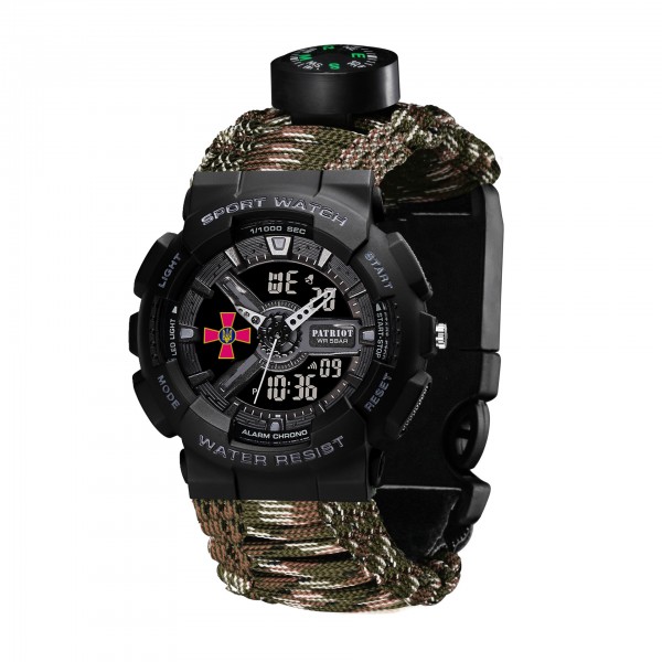 Patriot 005BKSU ЗСУ Чорні Паракордовий ремінець Camo Green+ Коробка. - 1201-0324-30 Patriot 005BKSU ЗСУ Чорні Паракордовий ремінець Camo Green+ Коробка. - 1201-0324-30